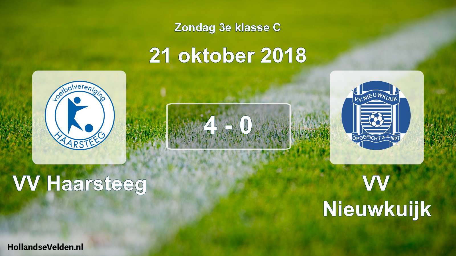 Total number of matches played: VV Haarsteeg - VV Nieuwkuijk 4 - 0 (21 October 2018)