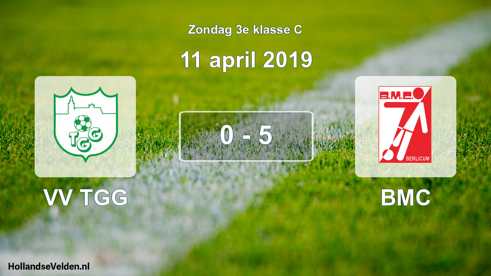 Total number of matches played: VV TGG - BMC 0 - 5 (11 April 2019)