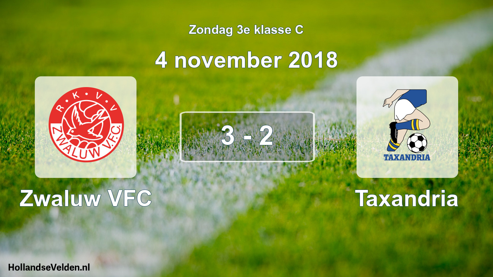 Total number of matches played: Zwaluw VFC - Taxandria 3 - 2 (4 November 2018)