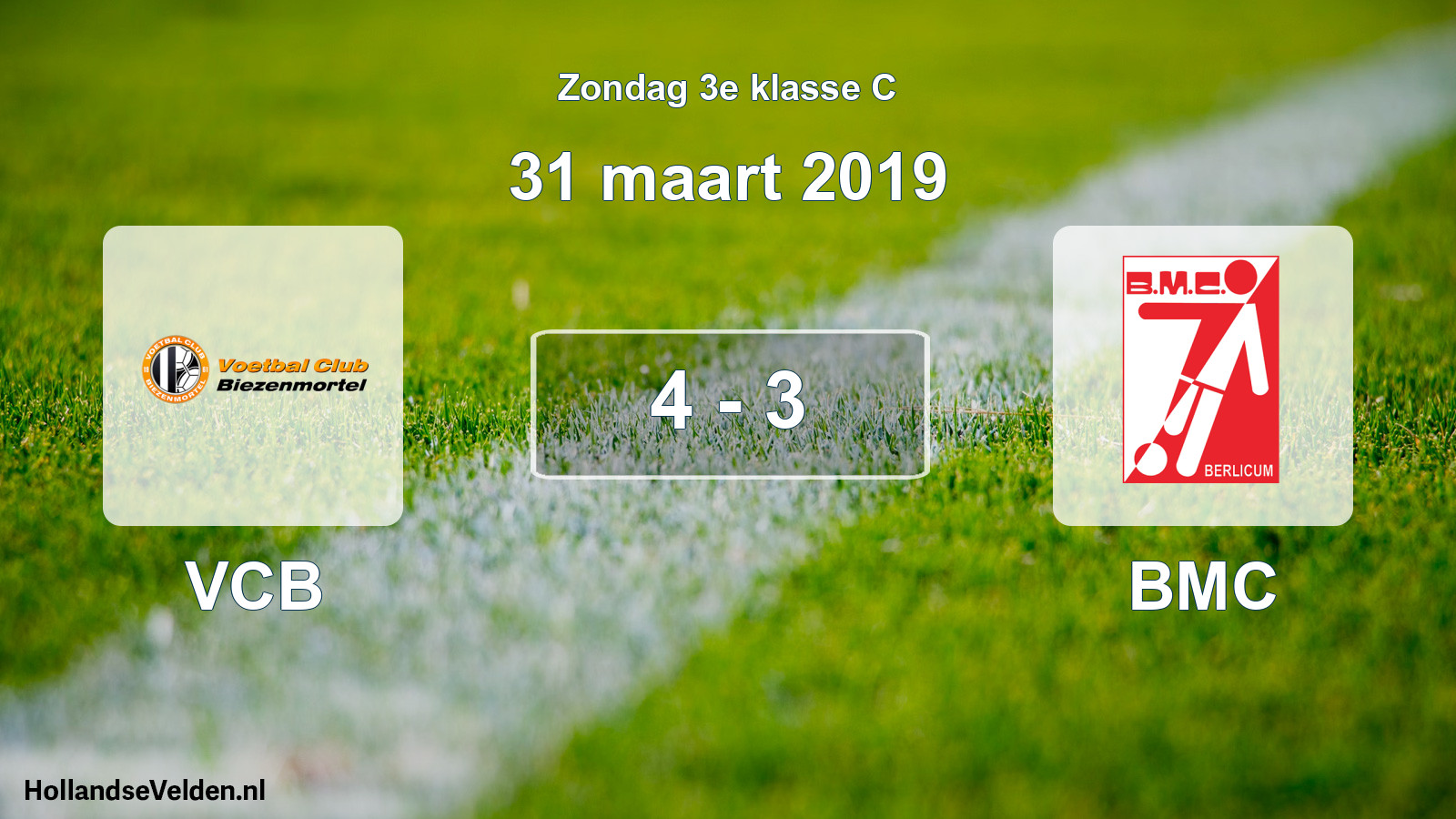 Total number of matches played: VCB - BMC 4 - 3 (31 March 2019)