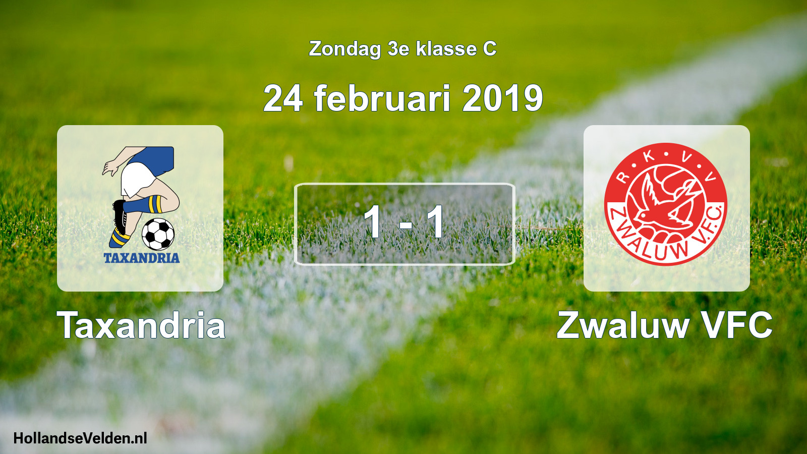 Total number of matches played: Taxandria - Zwaluw VFC 1 - 1 (24 February 2019)