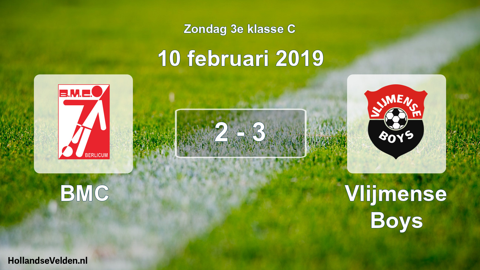 Total number of matches played: BMC - Vlijmense Boys 2 - 3 (10 February 2019)