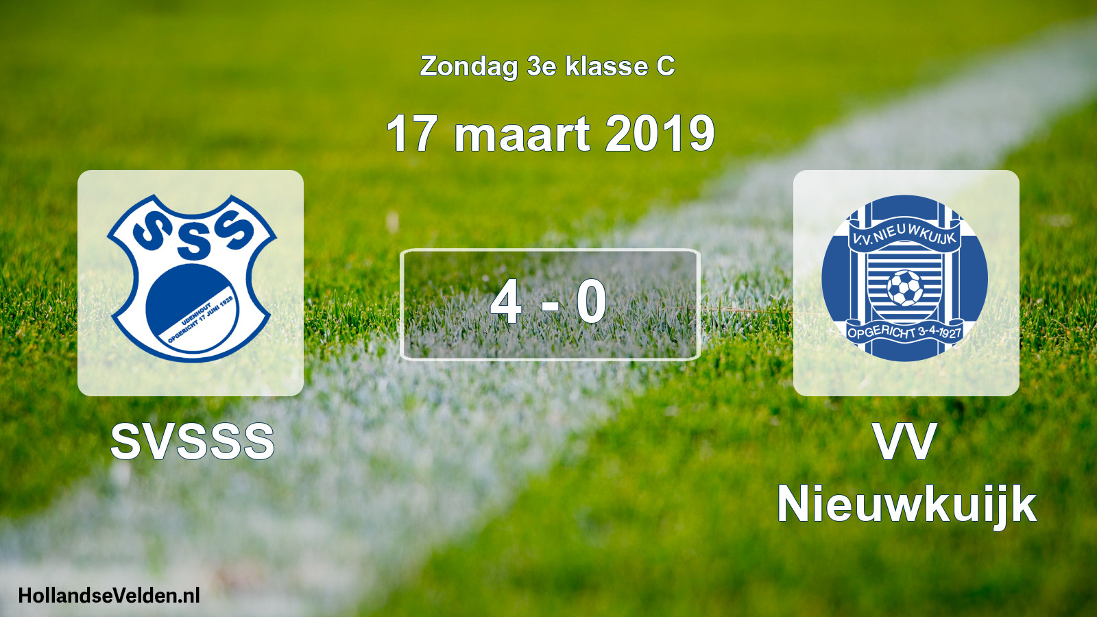 Total number of matches played: SVSSS - VV Nieuwkuijk 4 - 0 (17 March 2019)