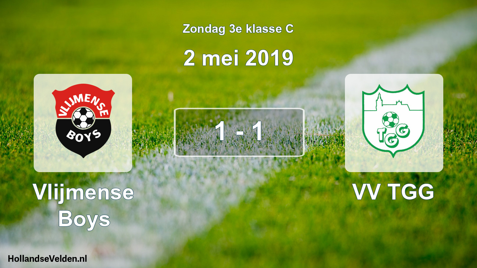 Total number of matches played: Vlijmense Boys - VV TGG 1 - 1 (2 May 2019)
