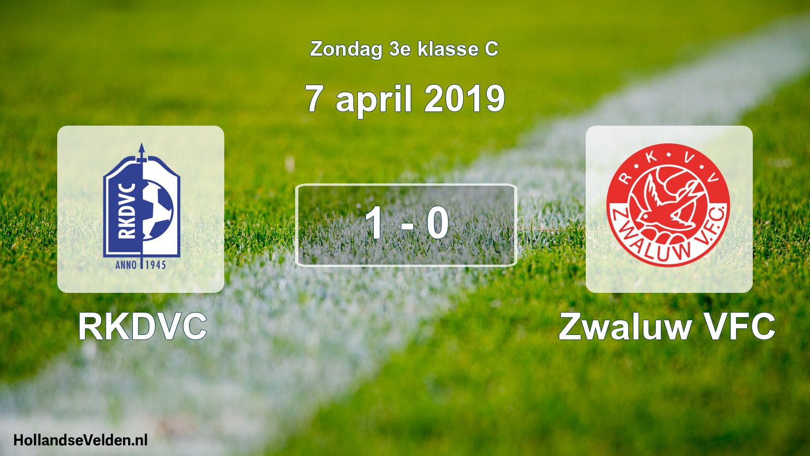 Total number of matches played: RKDVC - Zwaluw VFC 1 - 0 (7 April 2019)