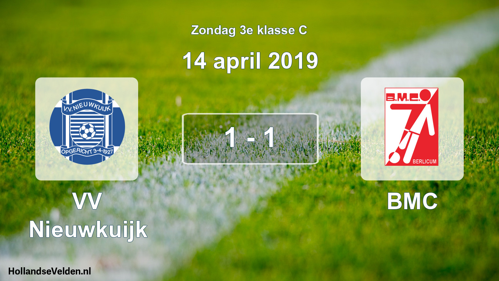 Total number of matches played: VV Nieuwkuijk - BMC 1 - 1 (14 April 2019)