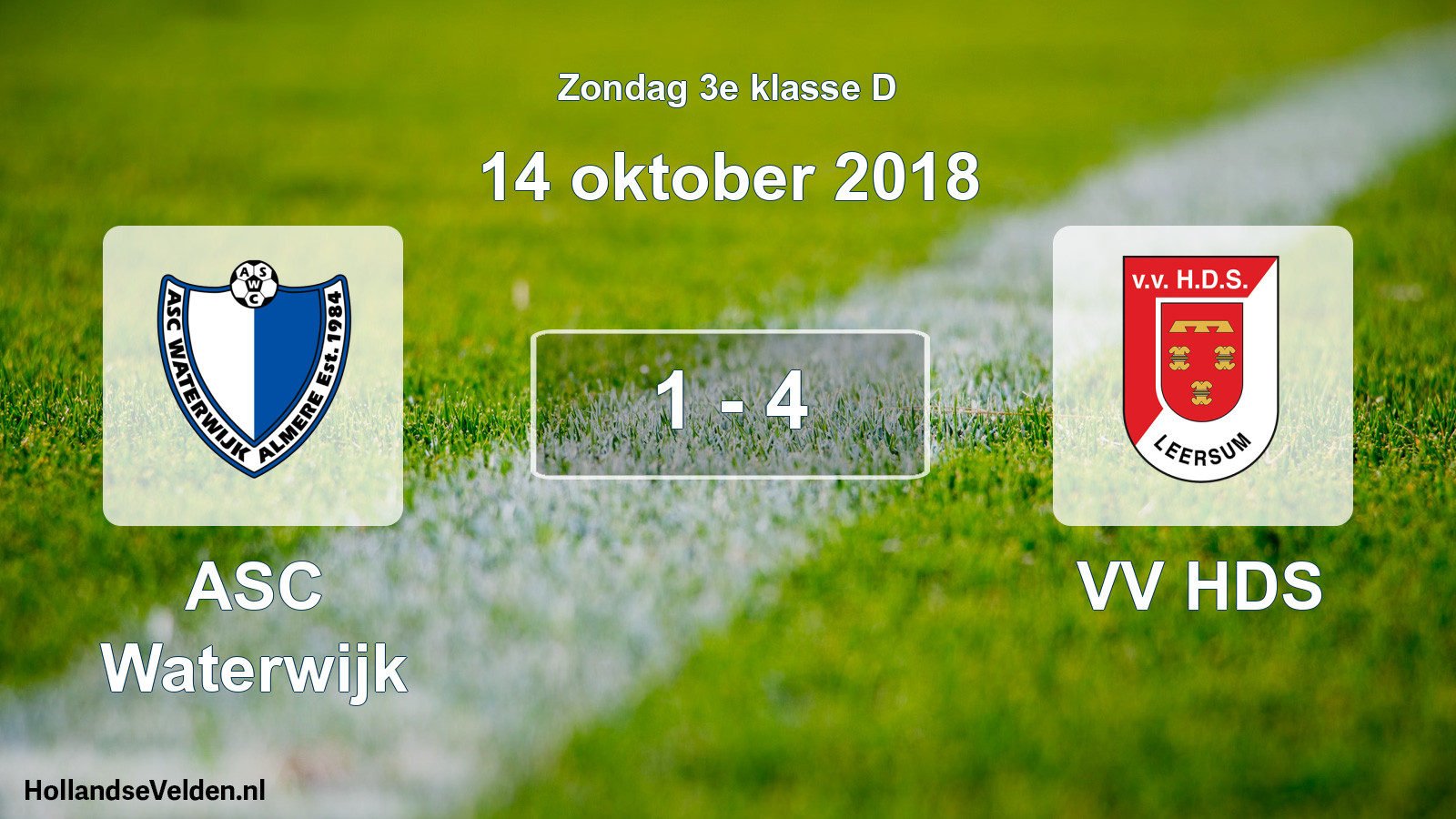 Total number of matches played: ASC Waterwijk - VV HDS 1 - 4 (14 October 2018)