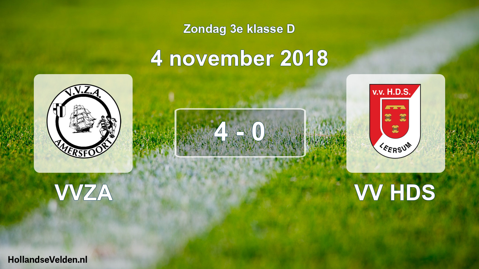 Total number of matches played: VVZA - VV HDS 4 - 0 (4 November 2018)