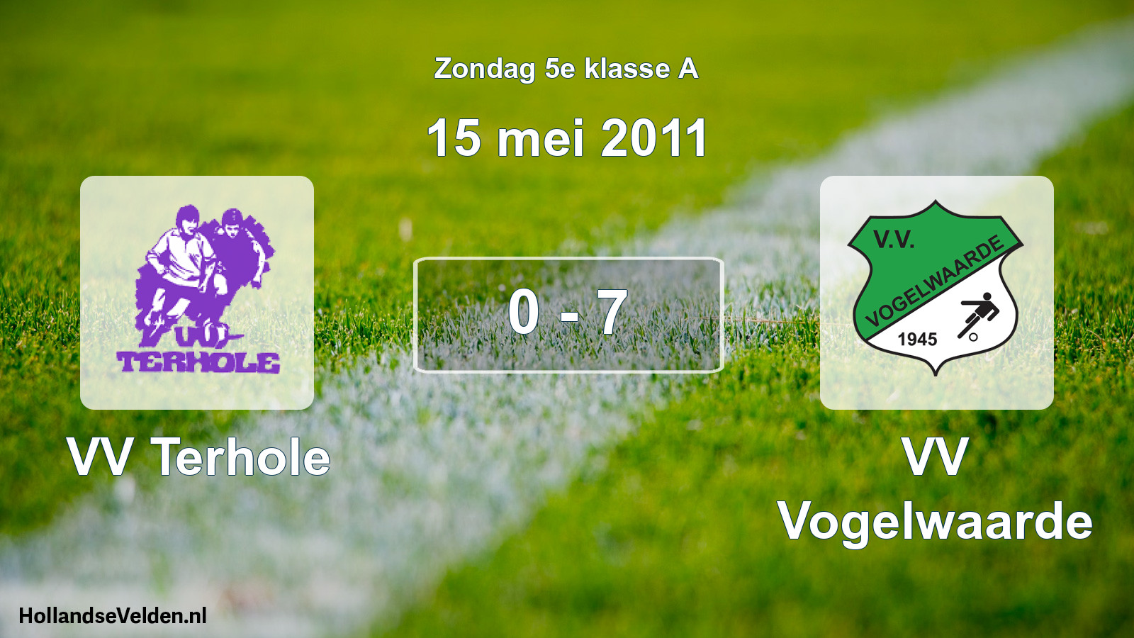 Total number of matches played: VV Terhole - VV Vogelwaarde 0 - 7 (15 May 2011)