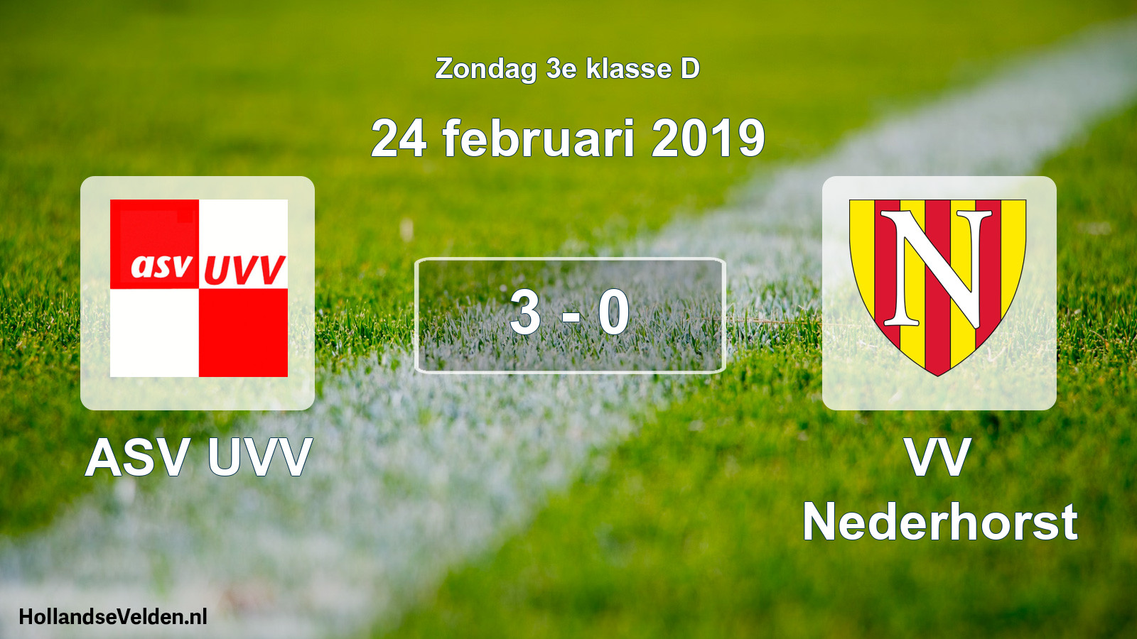 Total number of matches played: ASV UVV - VV Nederhorst 3 - 0 (24 February 2019)