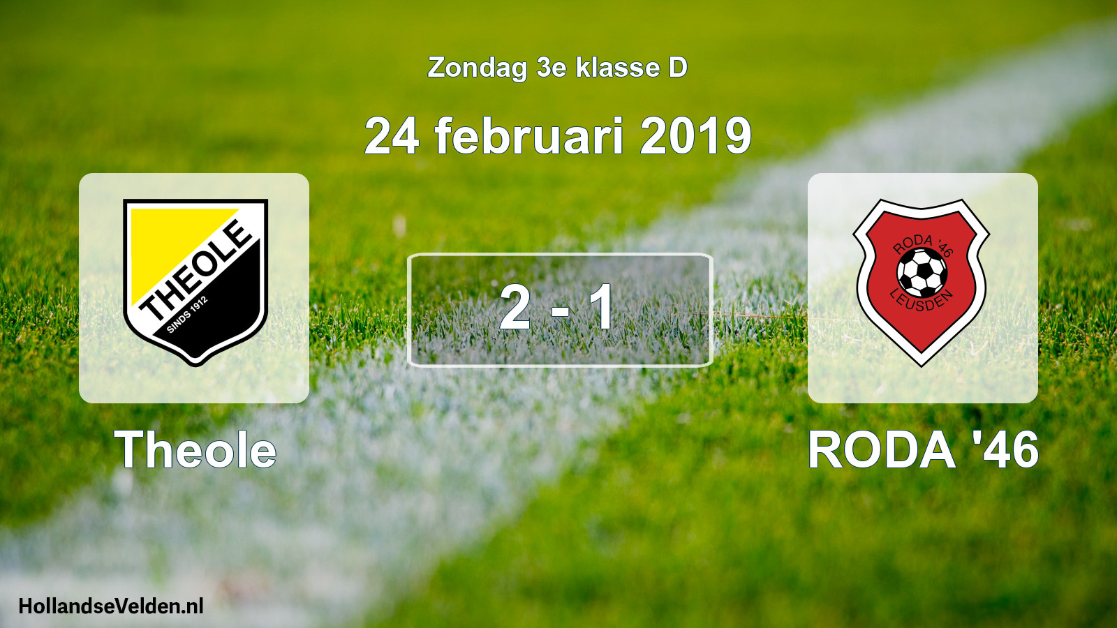 Total number of matches played: Theole - RODA '46 2 - 1 (24 February 2019)