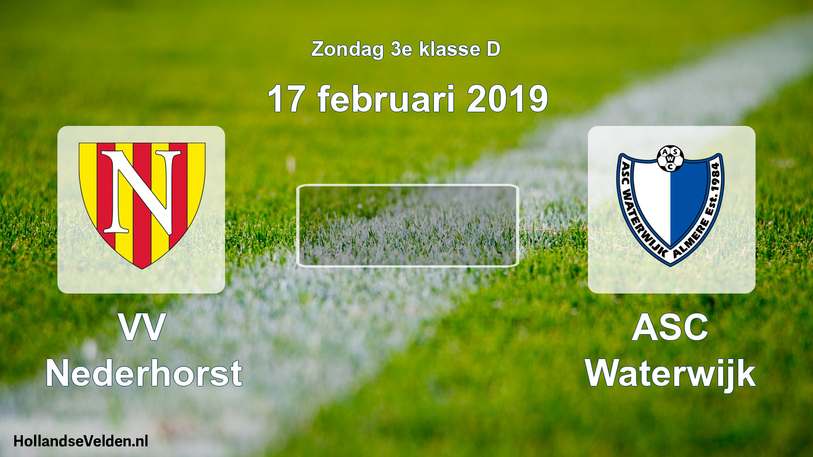 Scheduled Match: VV Nederhorst - ASC Waterwijk (17 February 2019)