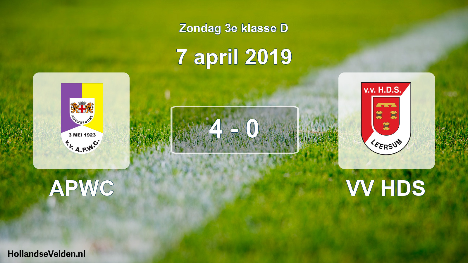 Total number of matches played: APWC - VV HDS 4 - 0 (7 April 2019)