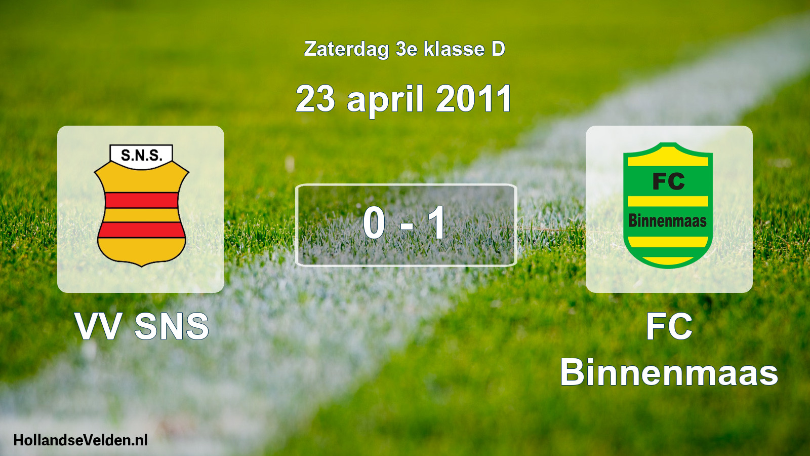 Total number of matches played: VV SNS - FC Binnenmaas 0 - 1 (23 April 2011)