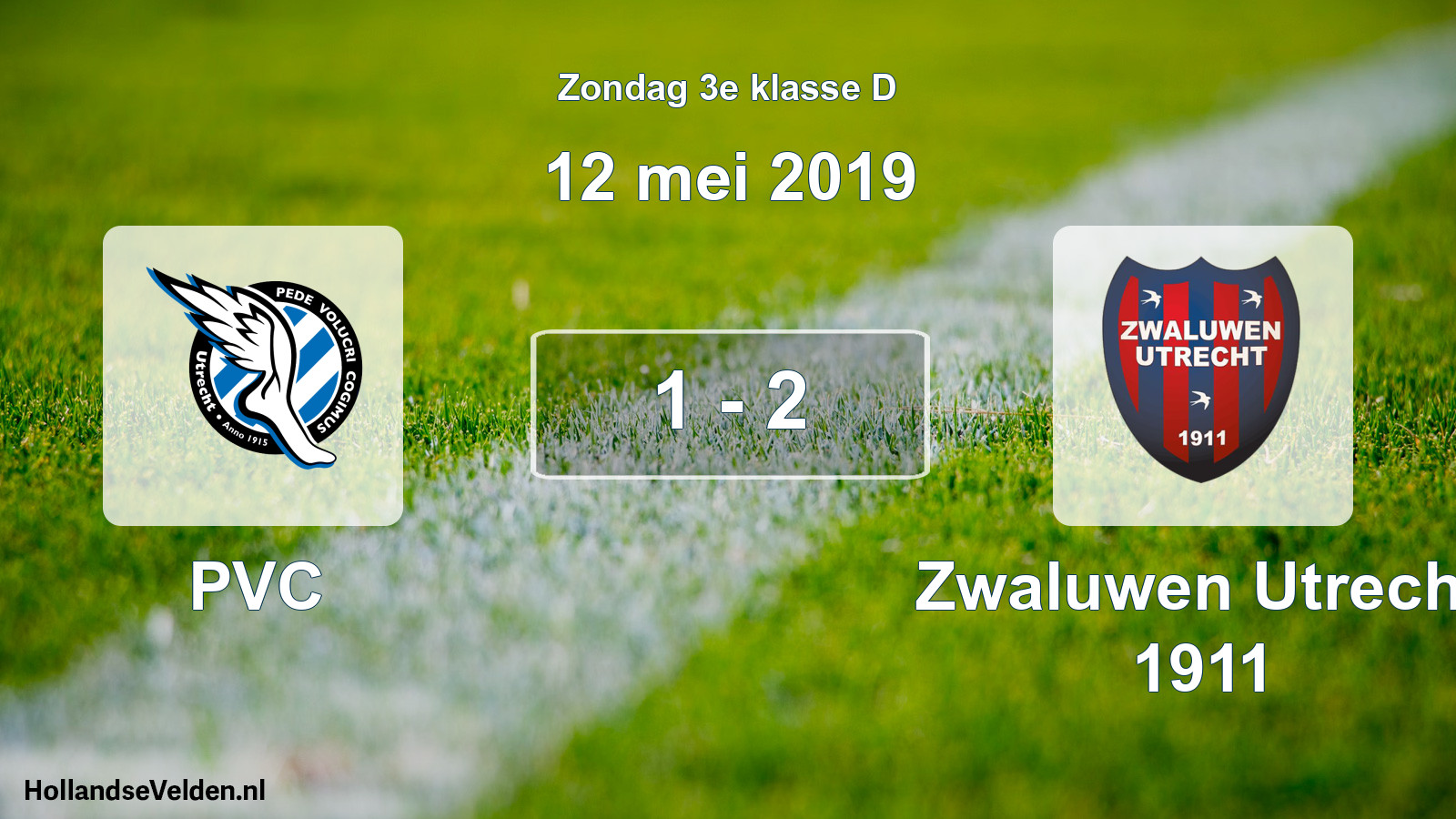 Total number of matches played: PVC - Zwaluwen Utrecht 1911 1 - 2 (12 May 2019)
