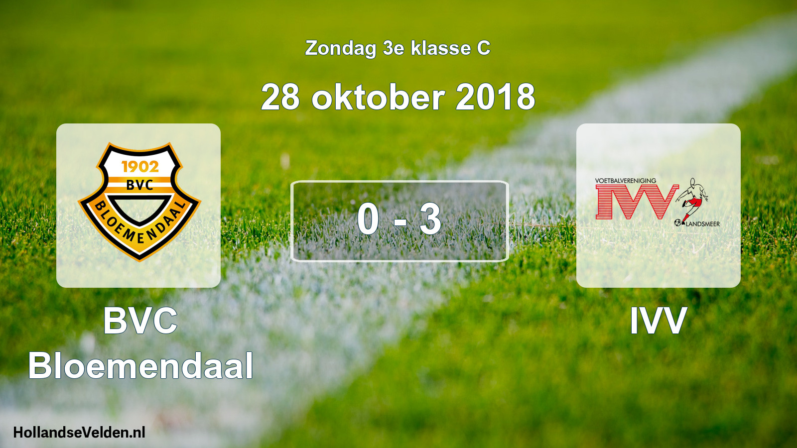 Total number of matches played: BVC Bloemendaal - IVV 0 - 3 (28 October 2018)