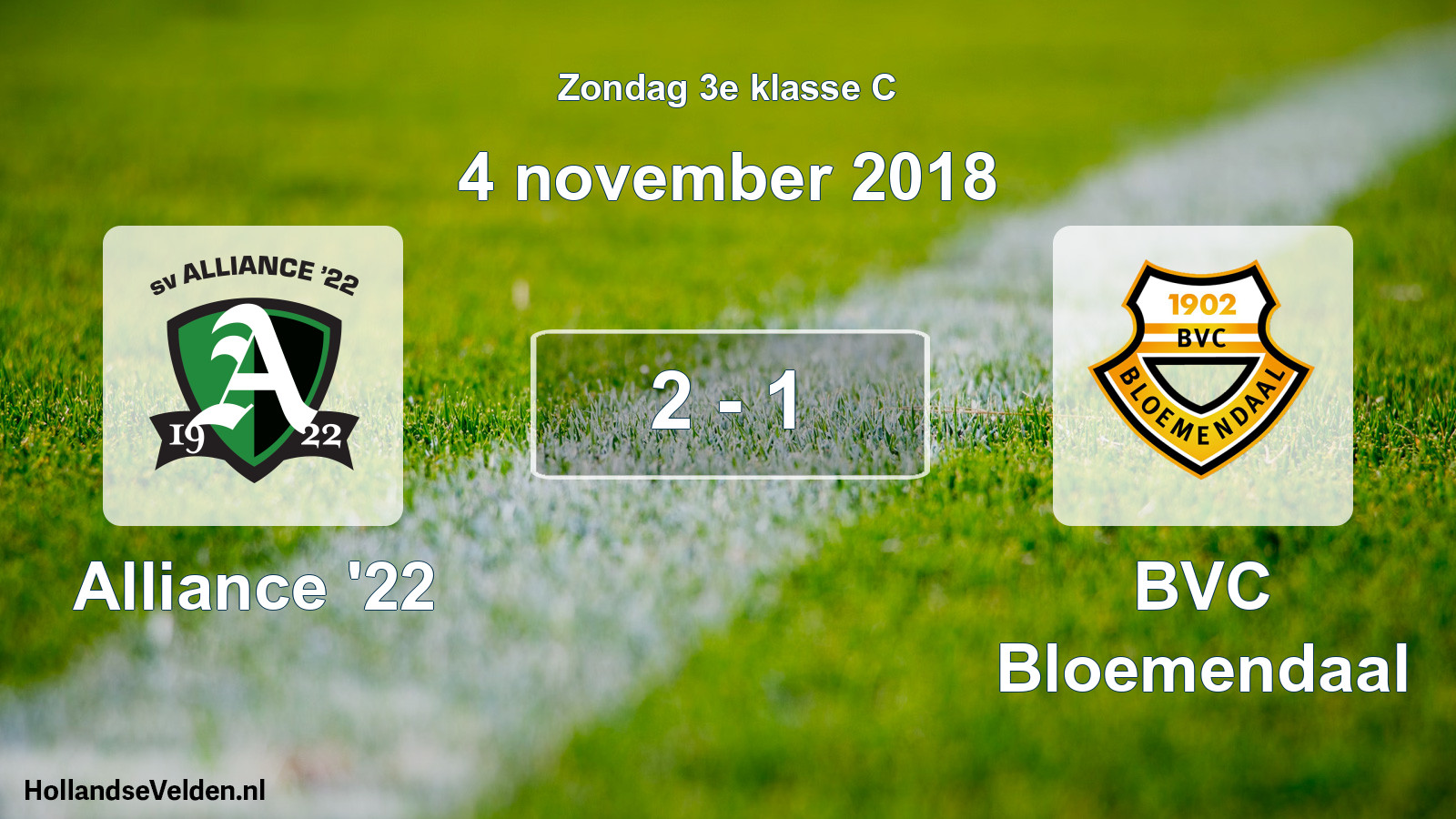Total number of matches played: Alliance '22 - BVC Bloemendaal 2 - 1 (4 November 2018)