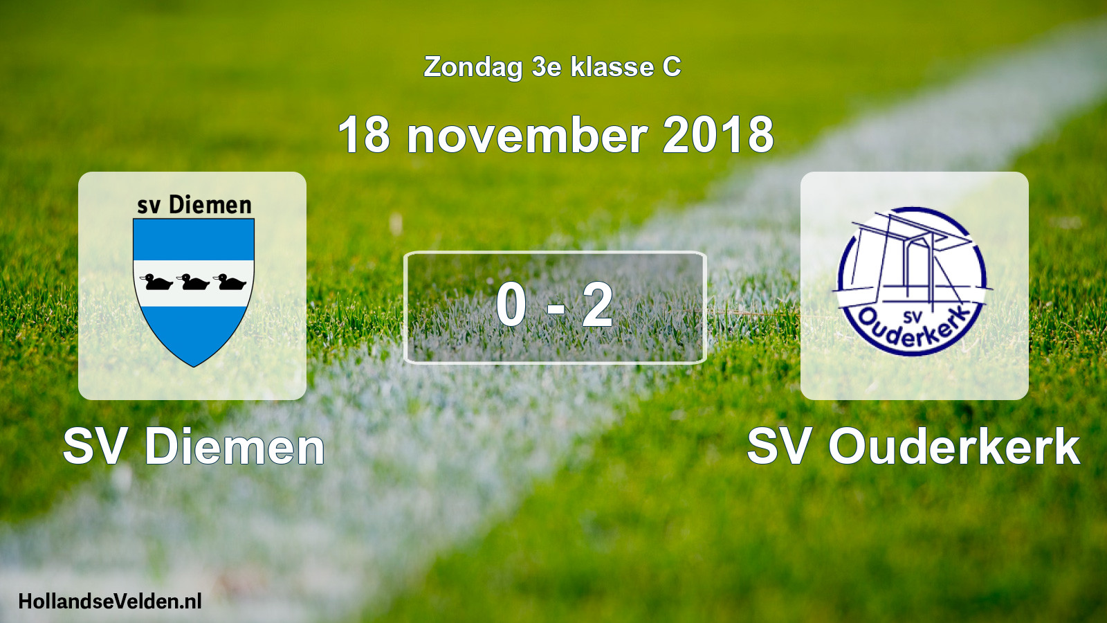 Total number of matches played: SV Diemen - SV Ouderkerk 0 - 2 (18 November 2018)