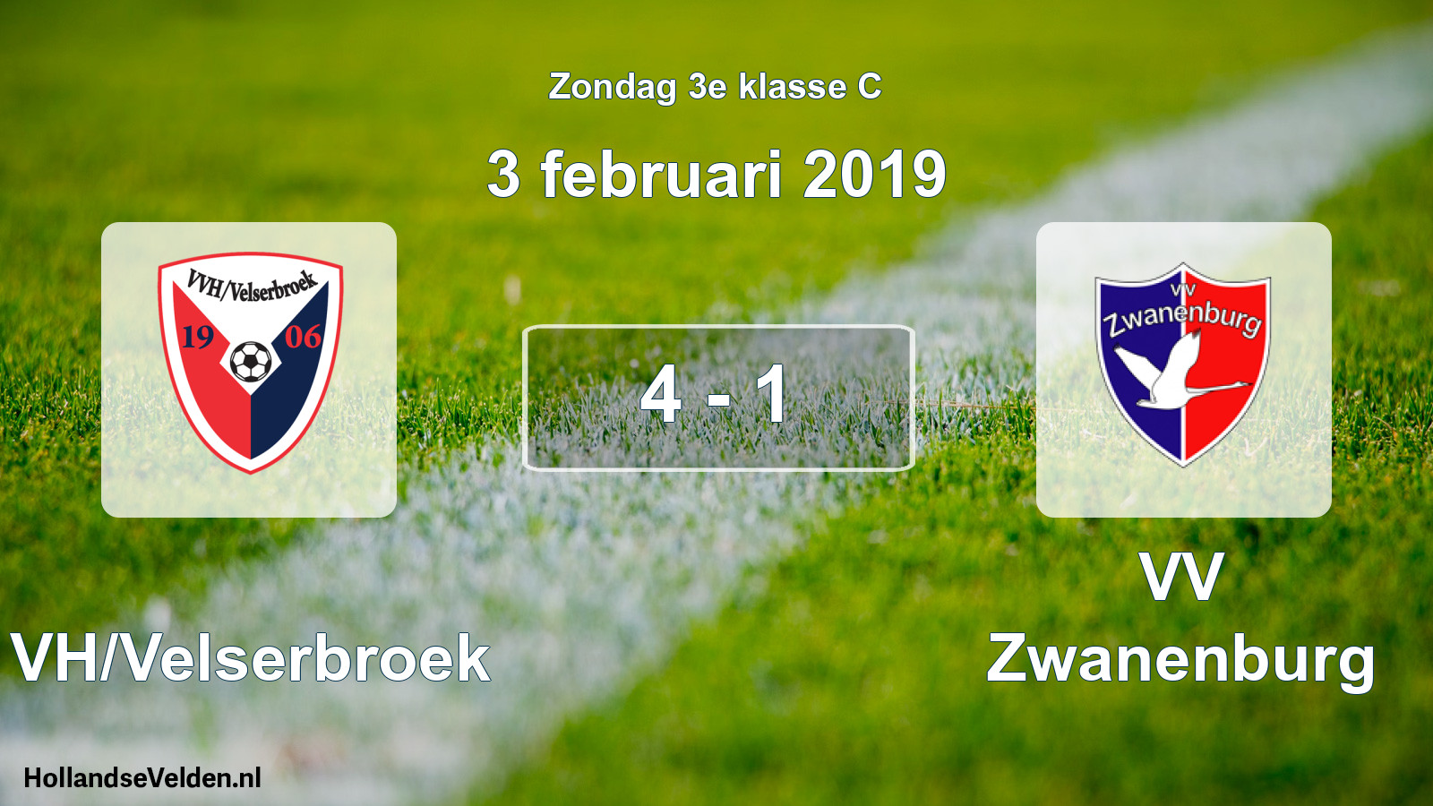 Total number of matches played: VVH/Velserbroek - VV Zwanenburg 4 - 1 (3 February 2019)