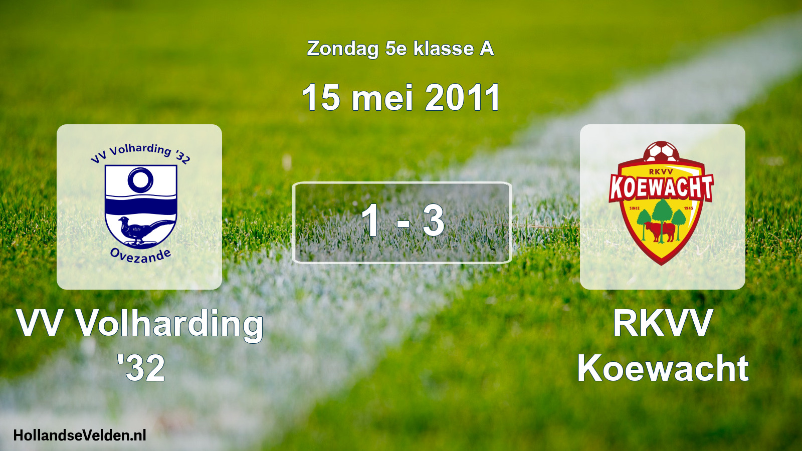 Total number of matches played: VV Volharding '32 - RKVV Koewacht 1 - 3 (15 May 2011)