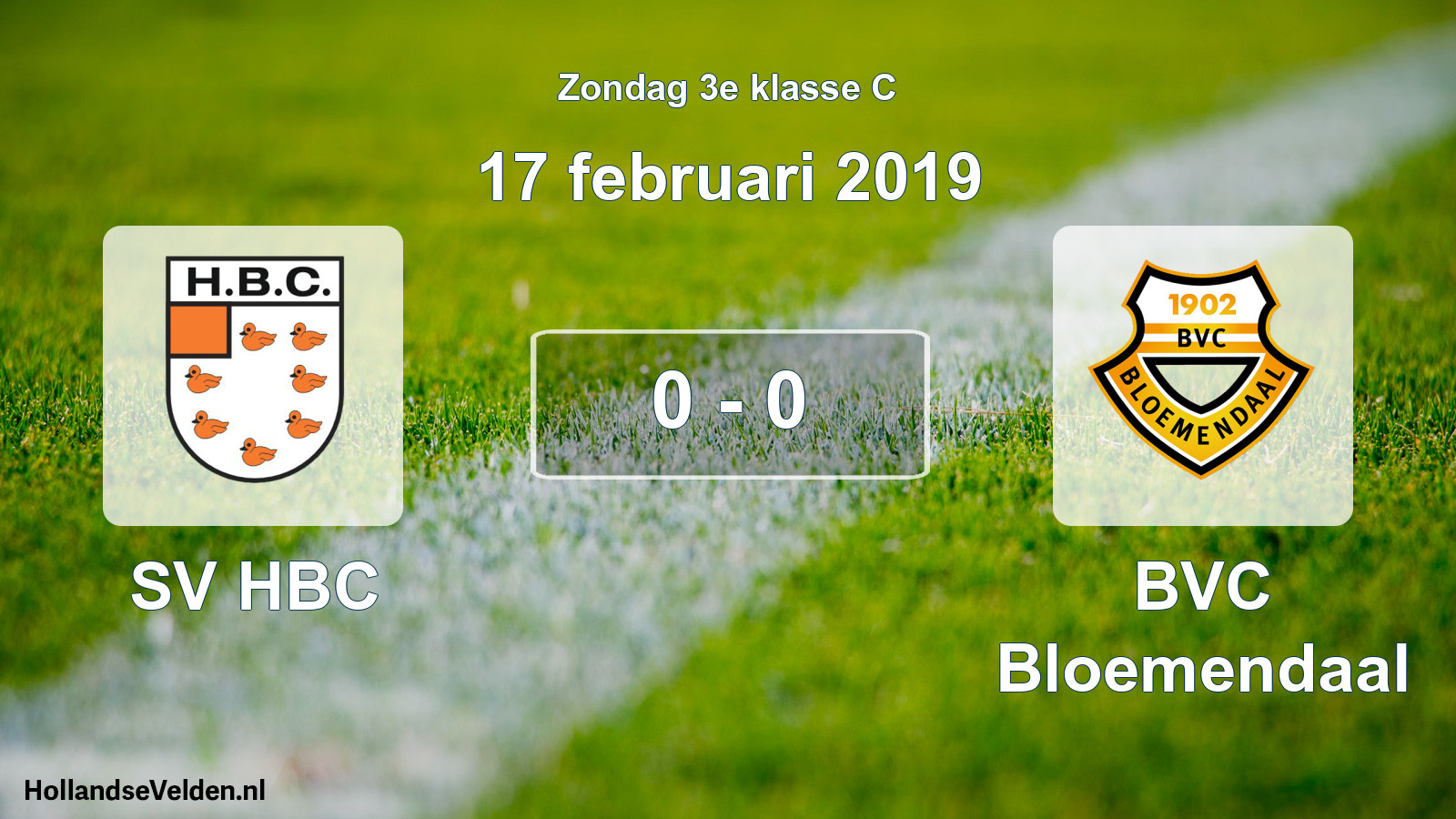 Total number of matches played: SV HBC - BVC Bloemendaal 0 - 0 (17 February 2019)
