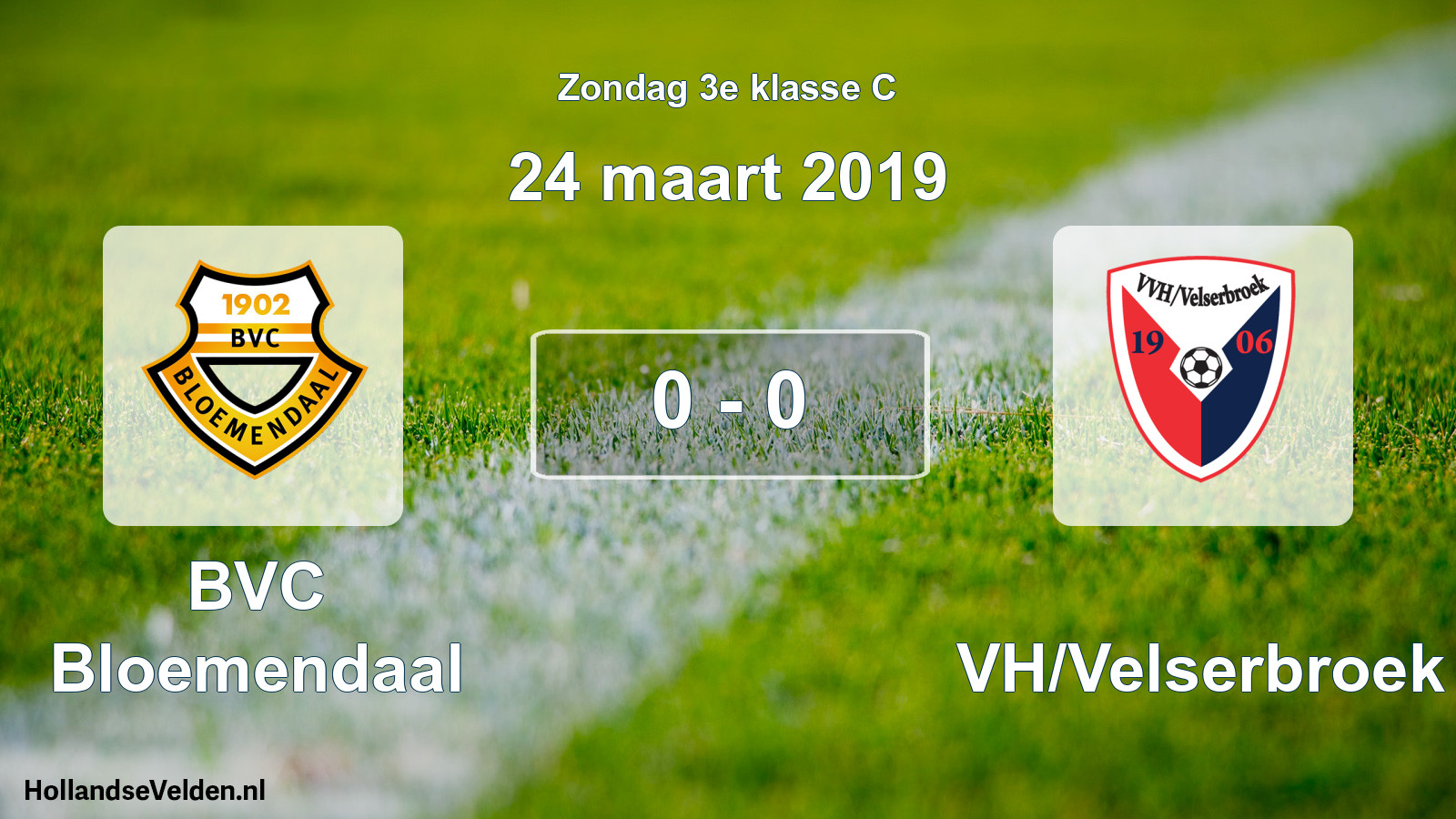 Total number of matches played: BVC Bloemendaal - VVH/Velserbroek 0 - 0 (24 March 2019)