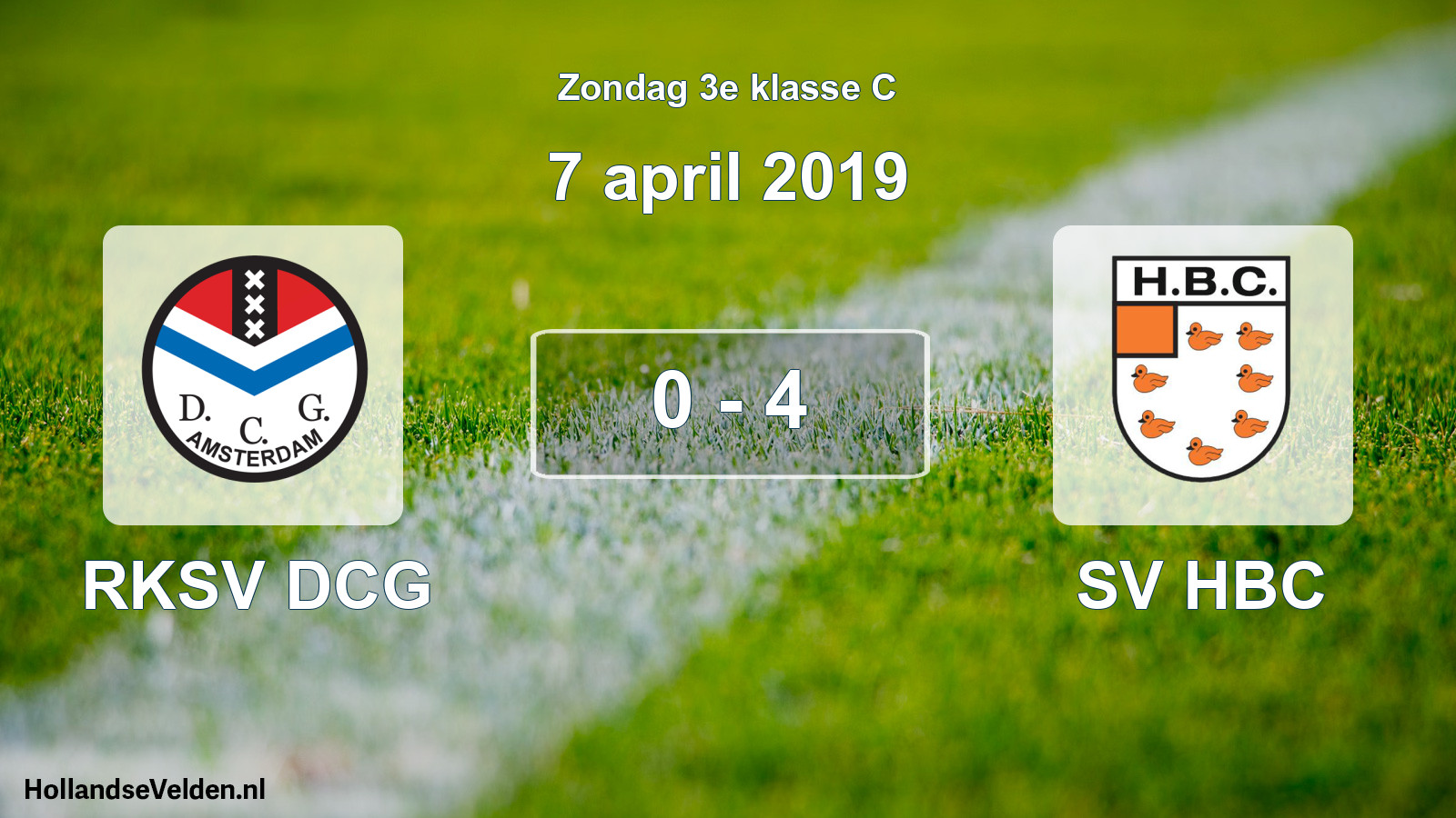 Total number of matches played: RKSV DCG - SV HBC 0 - 4 (7 April 2019)