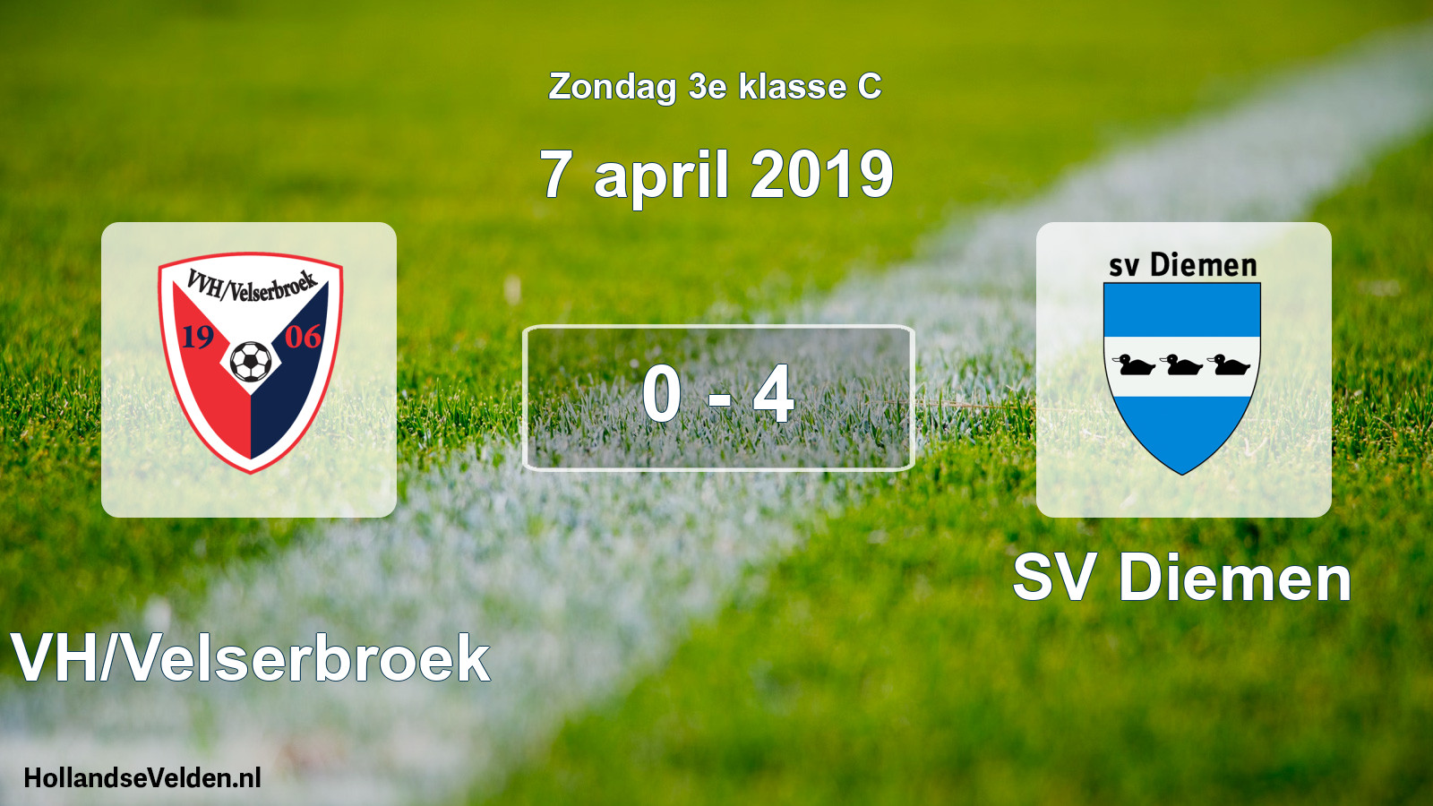Total number of matches played: VVH/Velserbroek - SV Diemen 0 - 4 (7 April 2019)