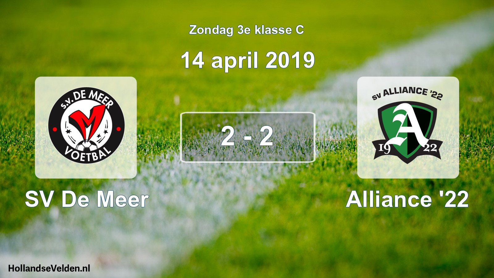 Total number of matches played: SV De Meer - Alliance '22 2 - 2 (14 April 2019)