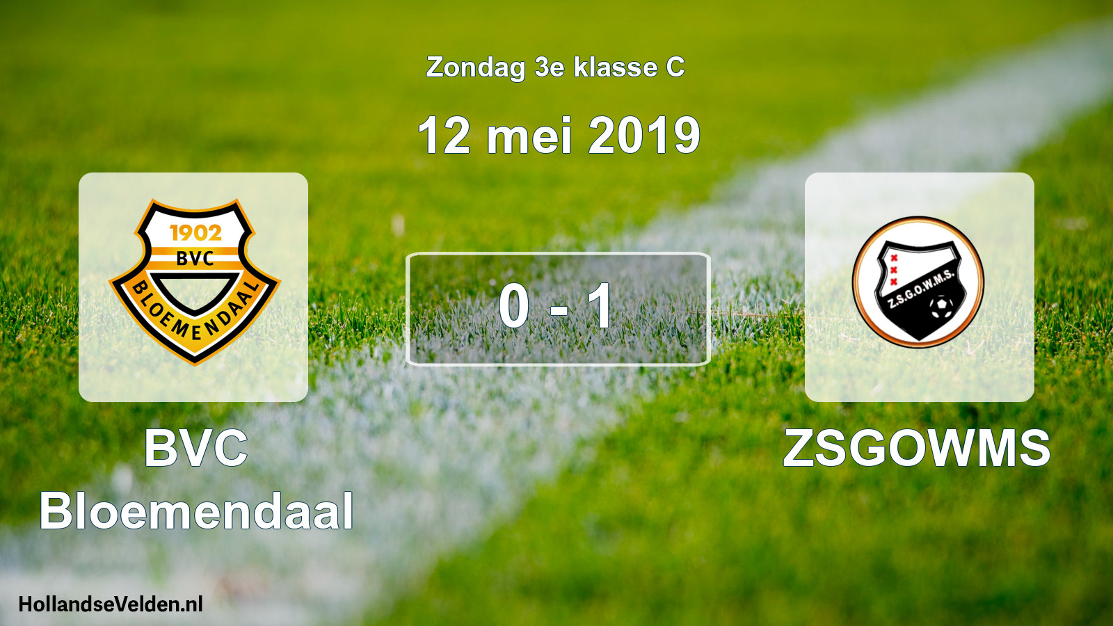 Total number of matches played: BVC Bloemendaal - ZSGOWMS 0 - 1 (12 May 2019)