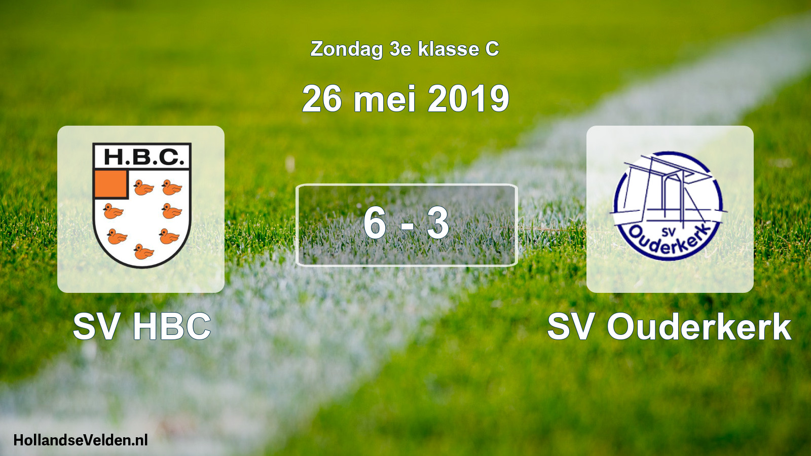 Total number of matches played: SV HBC - SV Ouderkerk 6 - 3 (26 May 2019)
