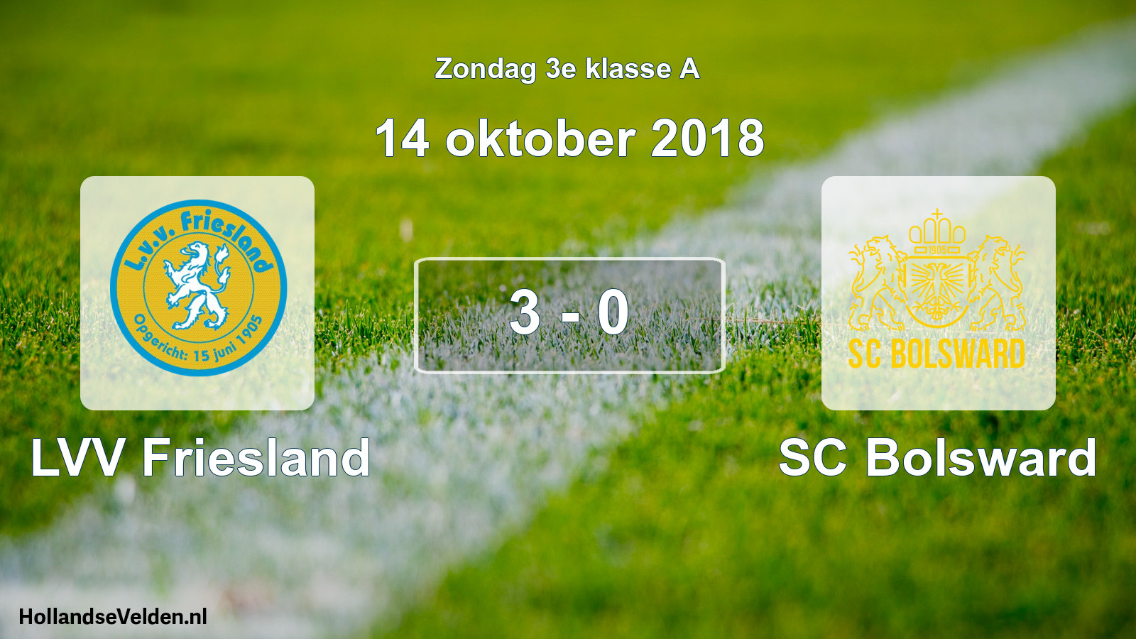 Total number of matches played: LVV Friesland - SC Bolsward 3 - 0 (14 October 2018)