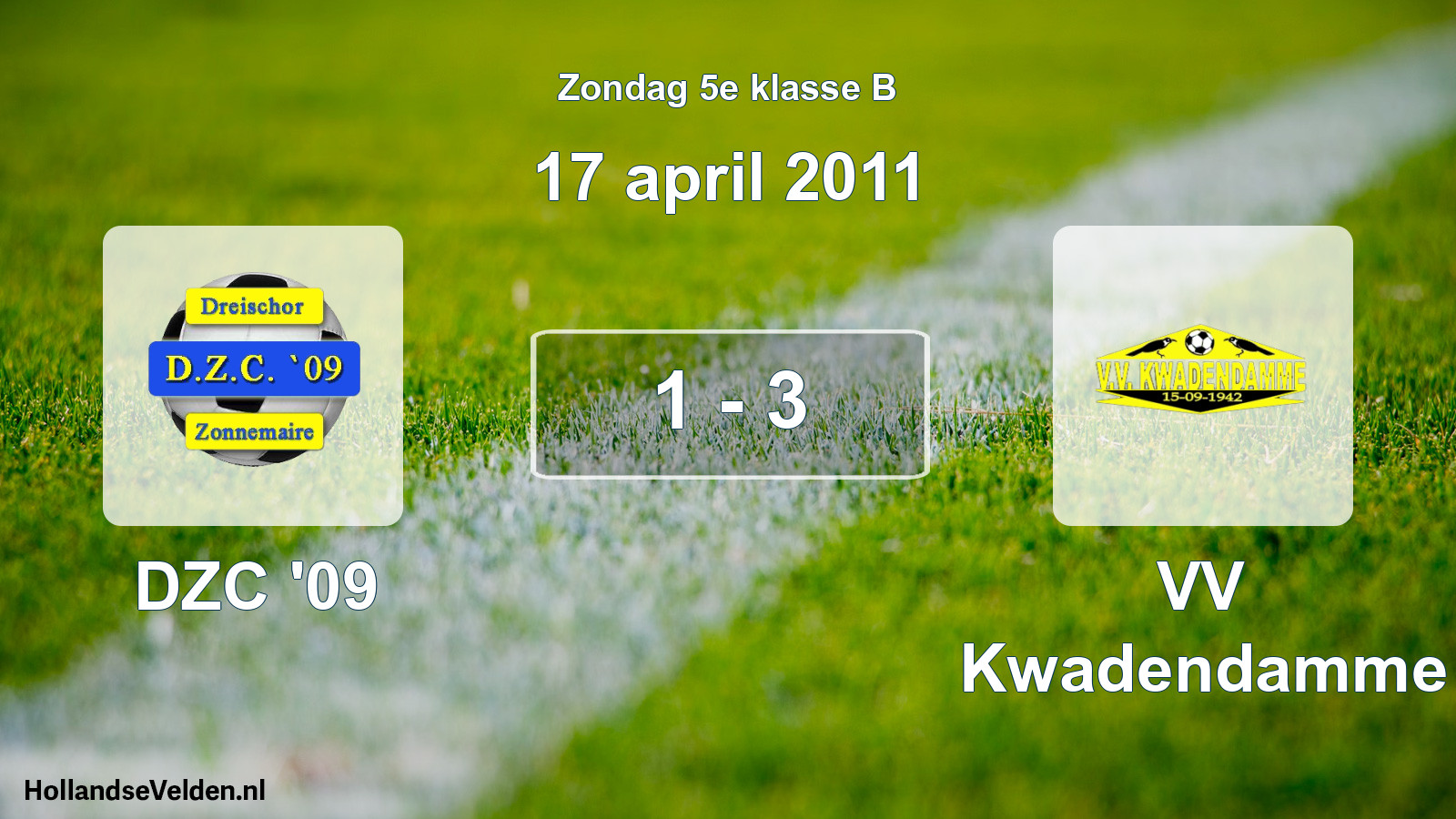 Total number of matches played: DZC '09 - VV Kwadendamme 1 - 3 (17 April 2011)