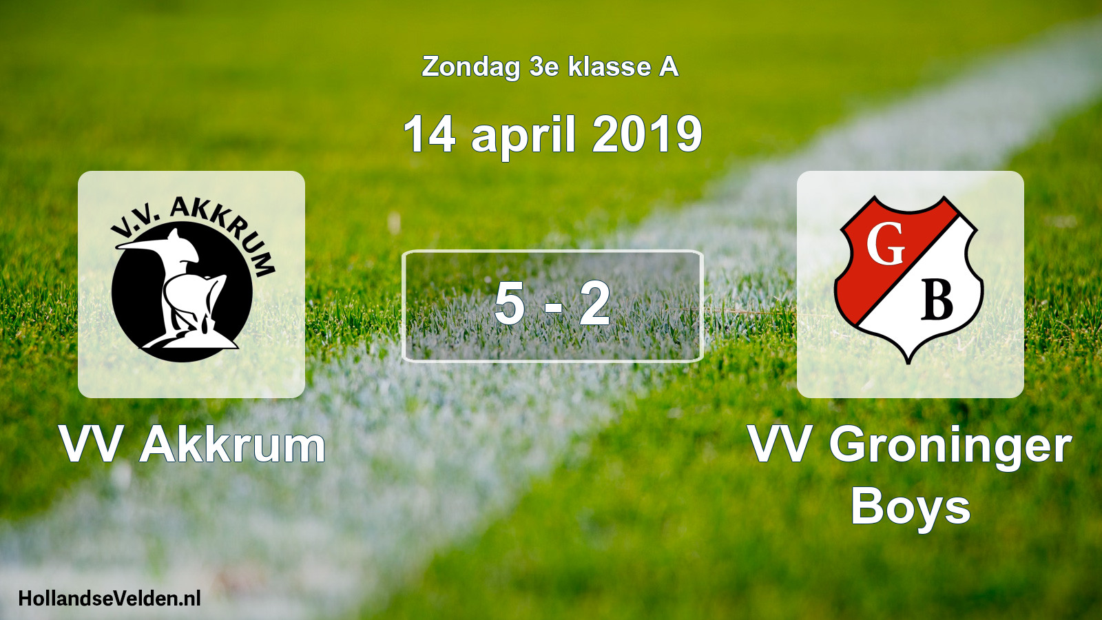 Total number of matches played: VV Akkrum - VV Groninger Boys 5 - 2 (14 April 2019)