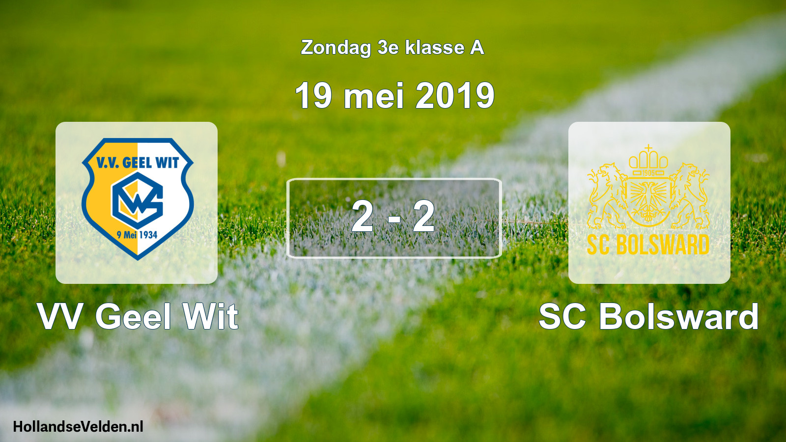 Total number of matches played: VV Geel Wit - SC Bolsward 2 - 2 (19 May 2019)