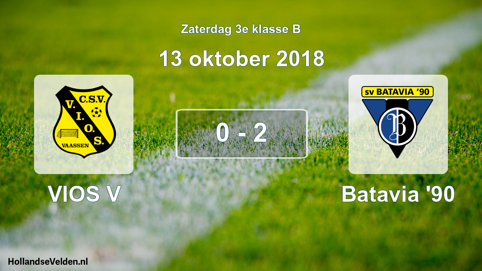 Total number of matches played: VIOS V - Batavia '90 0 - 2 (13 October 2018)