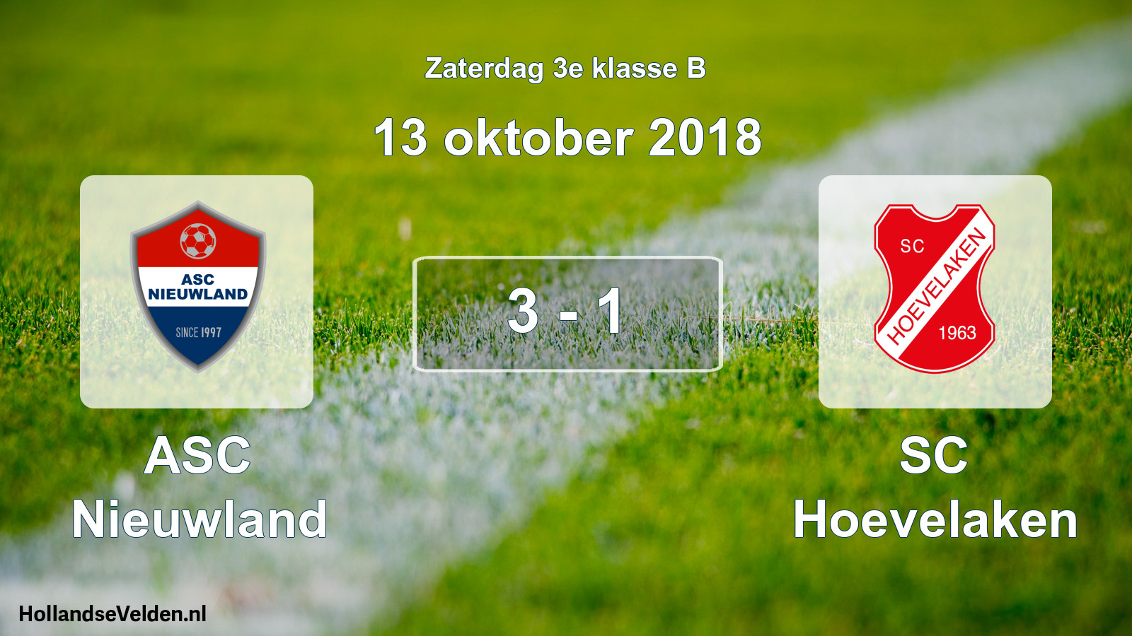 Total number of matches played: ASC Nieuwland - SC Hoevelaken 3 - 1 (13 October 2018)