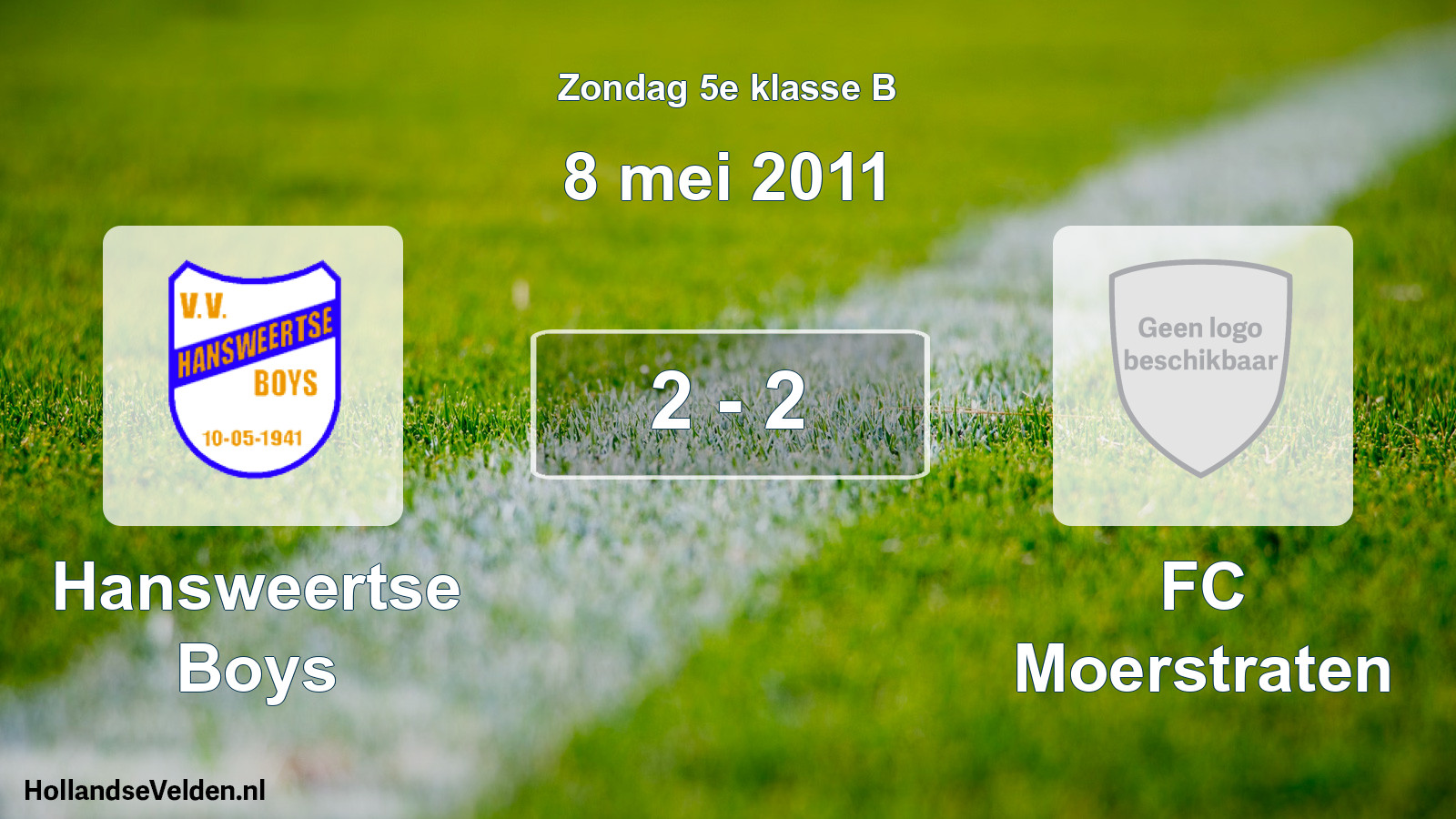 Total number of matches played: Hansweertse Boys - FC Moerstraten 2 - 2 (8 May 2011)