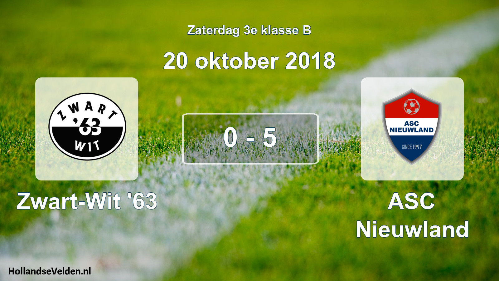 Total number of matches played: Zwart-Wit '63 - ASC Nieuwland 0 - 5 (20 October 2018)