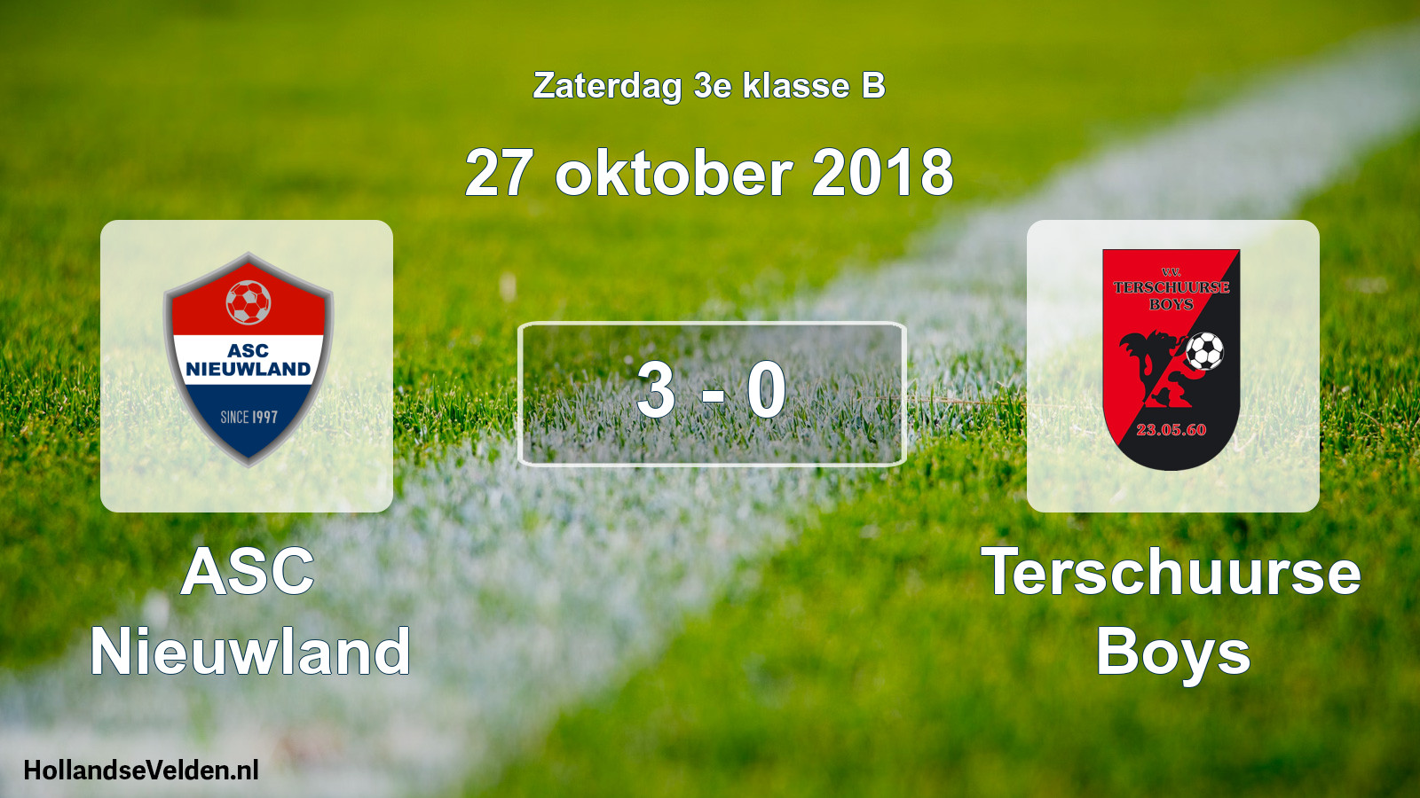 Total number of matches played: ASC Nieuwland - Terschuurse Boys 3 - 0 (27 October 2018)