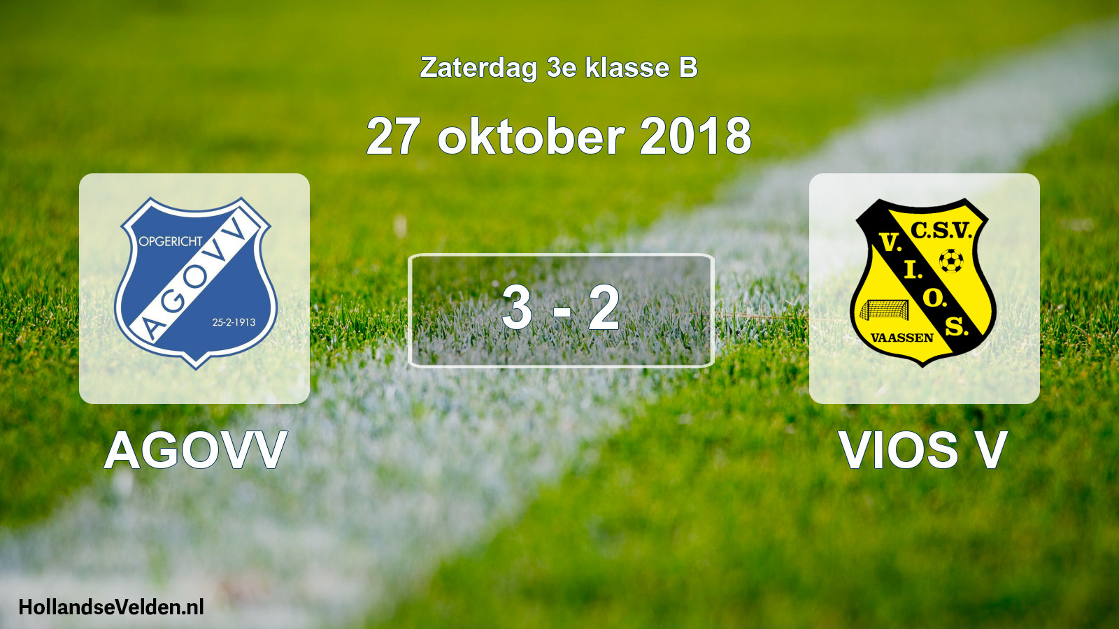 Total number of matches played: AGOVV - VIOS V 3 - 2 (27 October 2018)