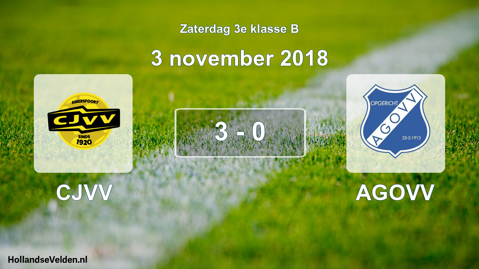 Total number of matches played: CJVV - AGOVV 3 - 0 (3 November 2018)