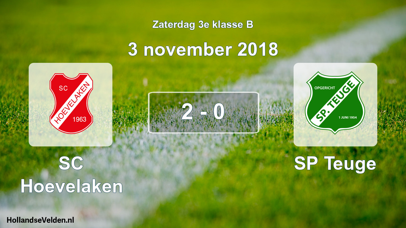 Total number of matches played: SC Hoevelaken - SP Teuge 2 - 0 (3 November 2018)