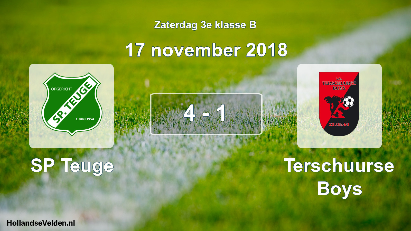 Total number of matches played: SP Teuge - Terschuurse Boys 4 - 1 (17 November 2018)