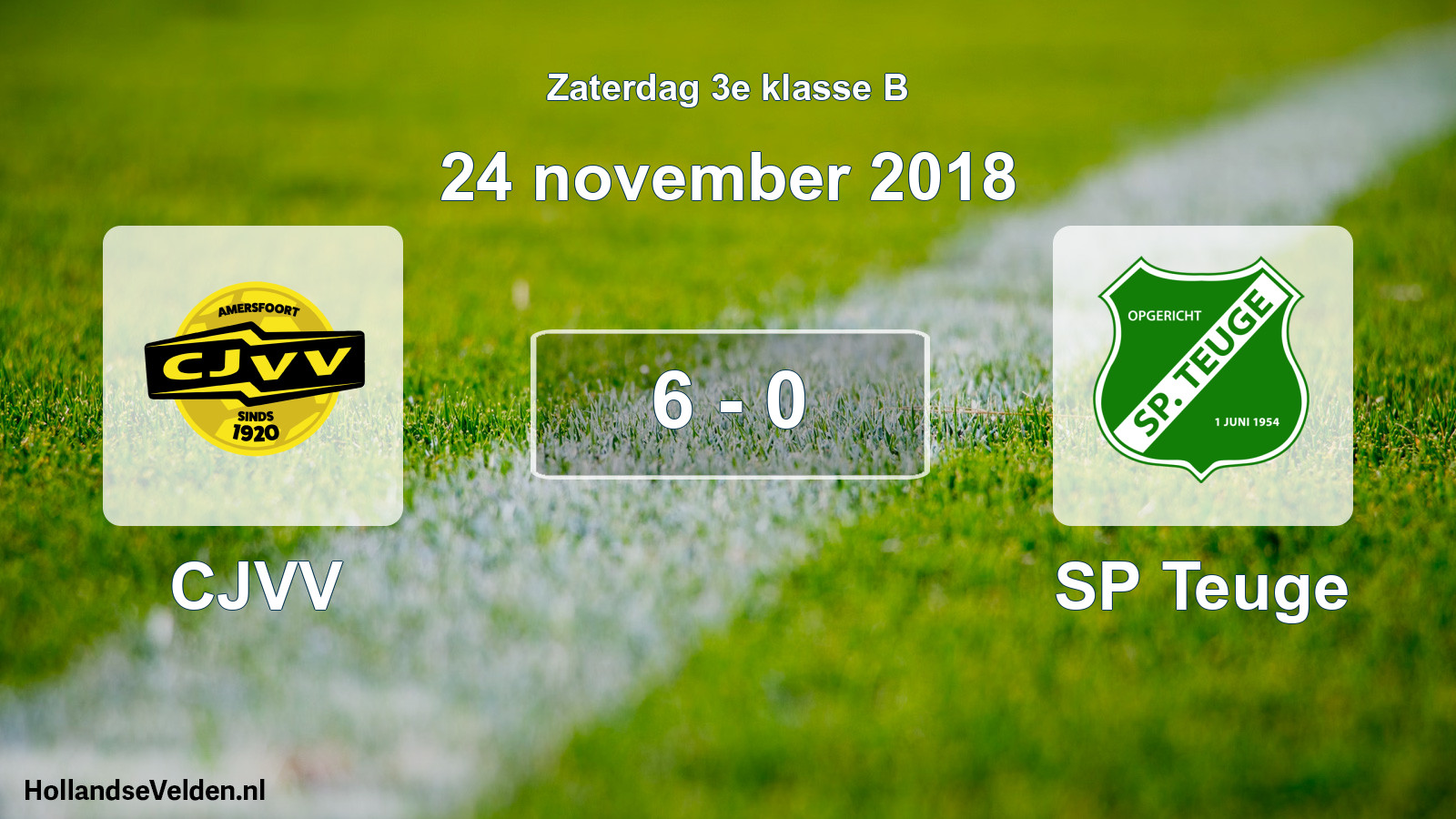 Total number of matches played: CJVV - SP Teuge 6 - 0 (24 November 2018)