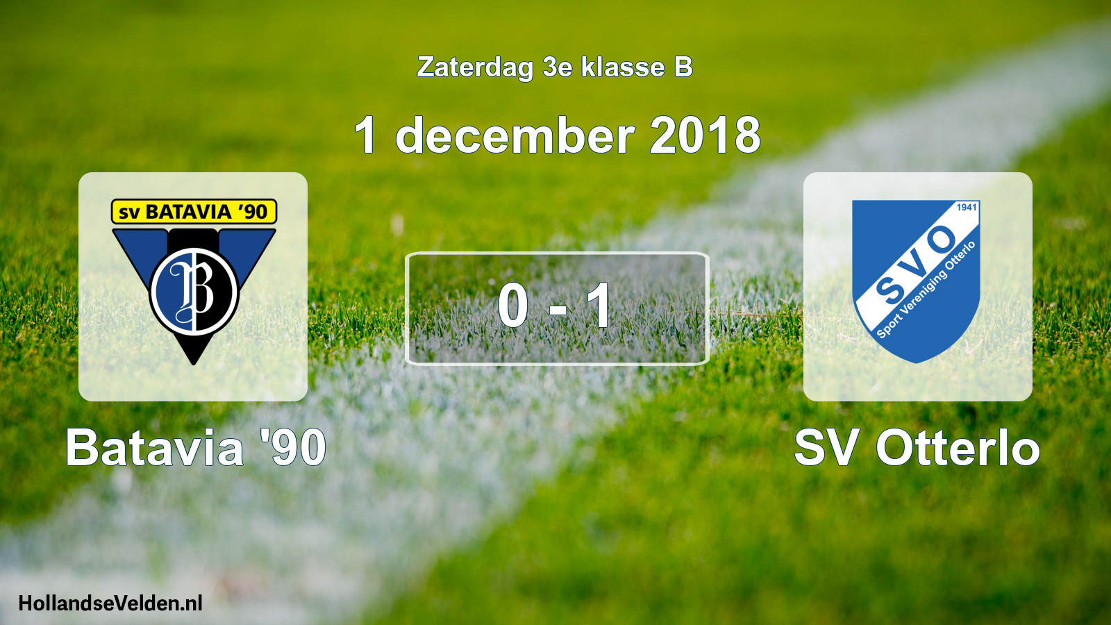Total number of matches played: Batavia '90 - SV Otterlo 0 - 1 (1 December 2018)