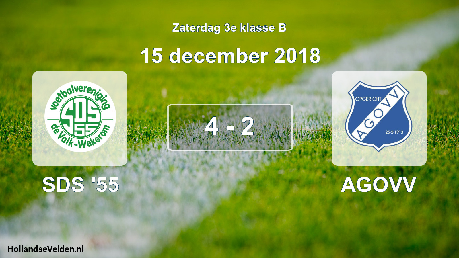Total number of matches played: SDS '55 - AGOVV 4 - 2 (15 December 2018)