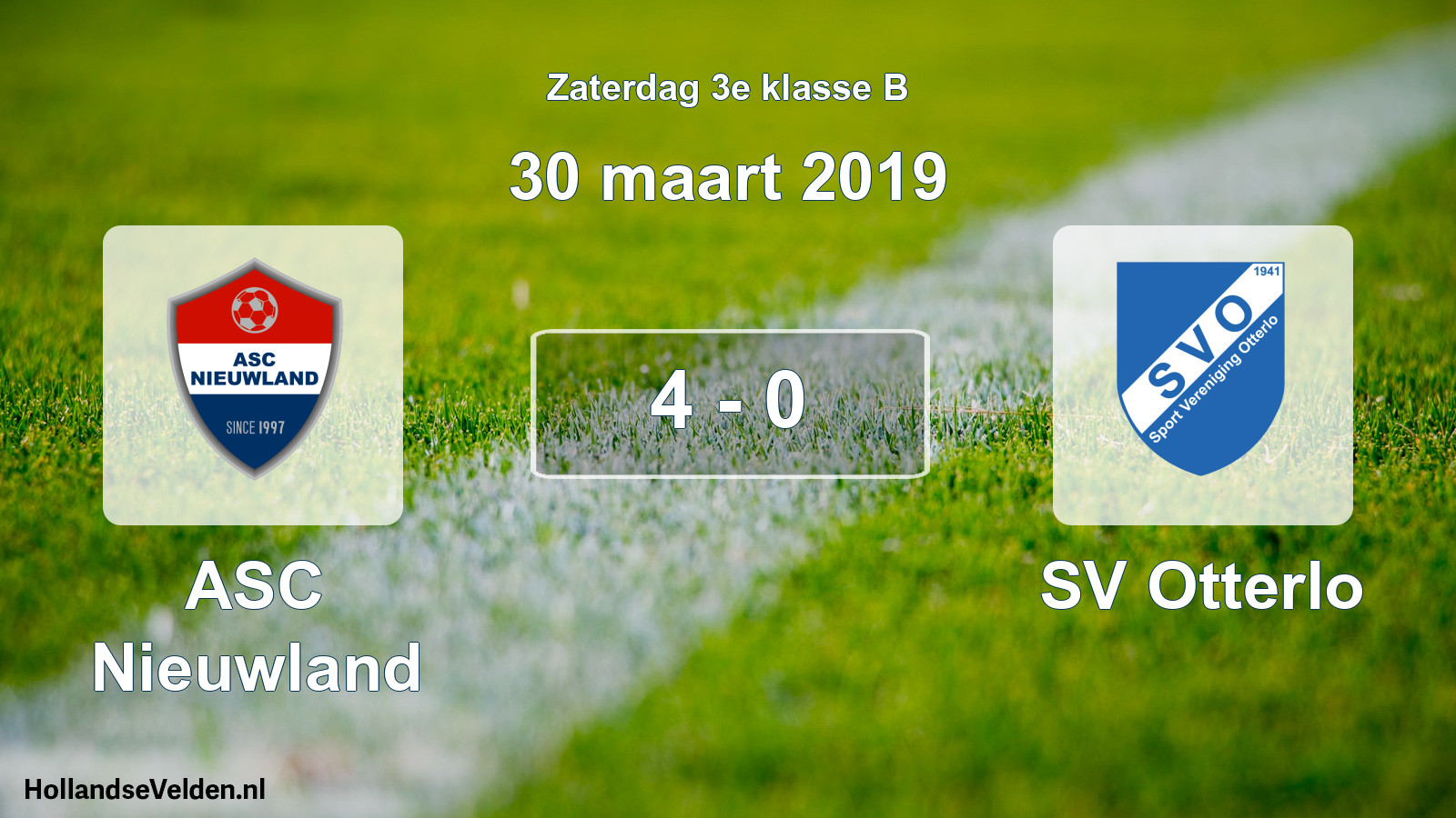 Total number of matches played: ASC Nieuwland - SV Otterlo 4 - 0 (30 March 2019)