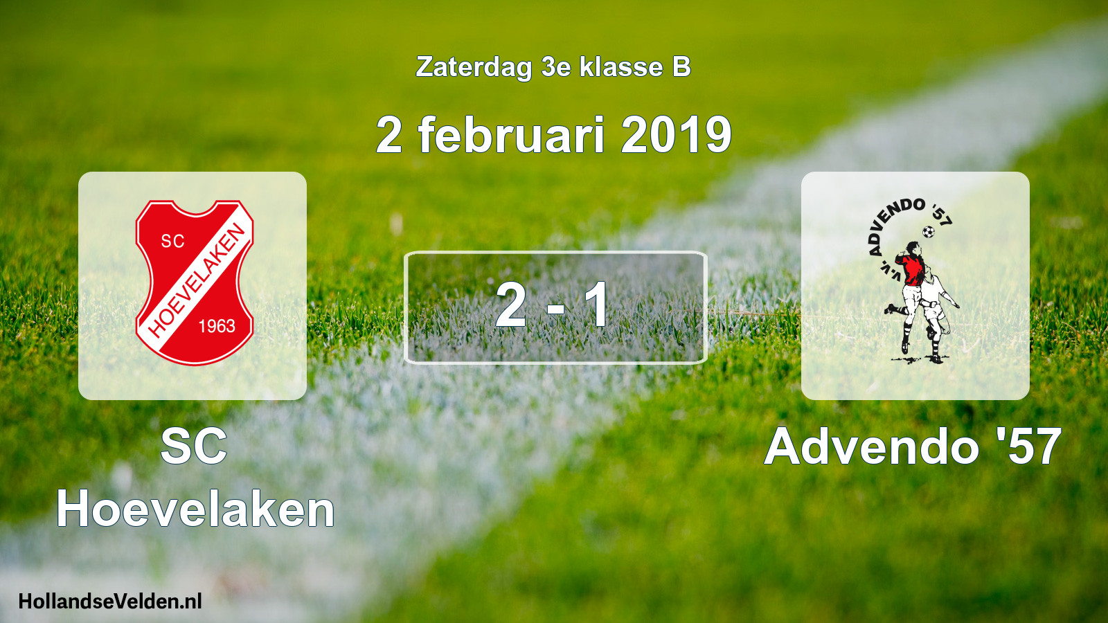 Total number of matches played: SC Hoevelaken - Advendo '57 2 - 1 (2 February 2019)