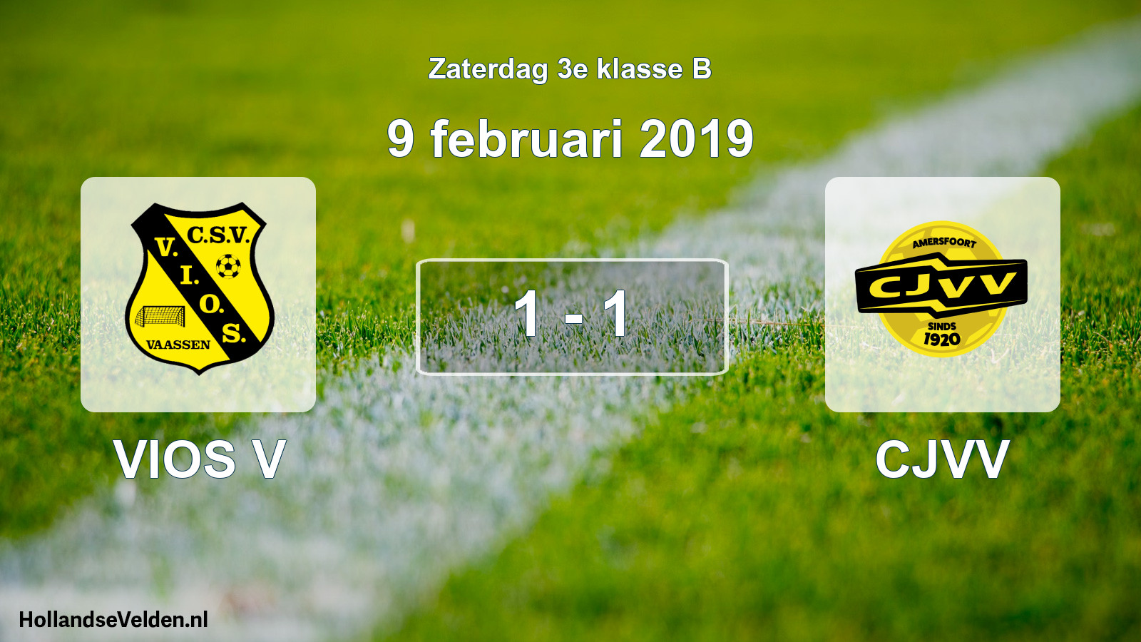 Total number of matches played: VIOS V - CJVV 1 - 1 (9 February 2019)